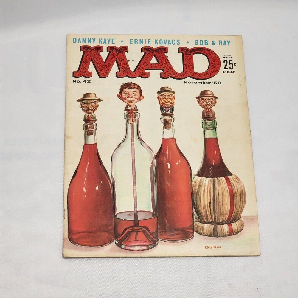 MAD Magazine #42 October 1958 E.C. Publications Alfred Bottle Stopper Cover Rare